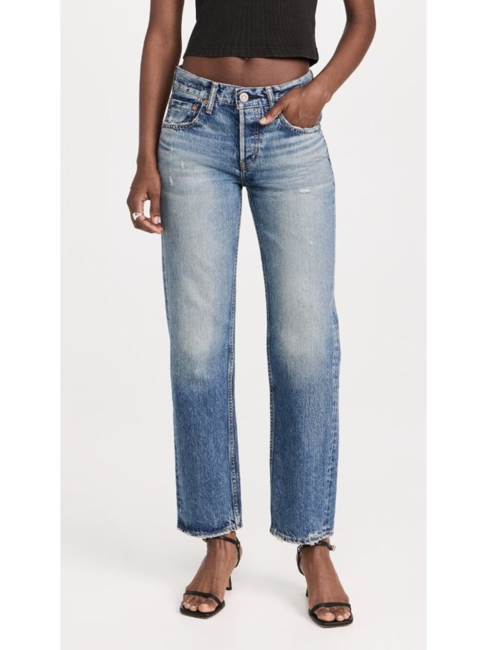 Moussy Women's Faded Blue Straight-Leg Jeans - Picture 13 of 15